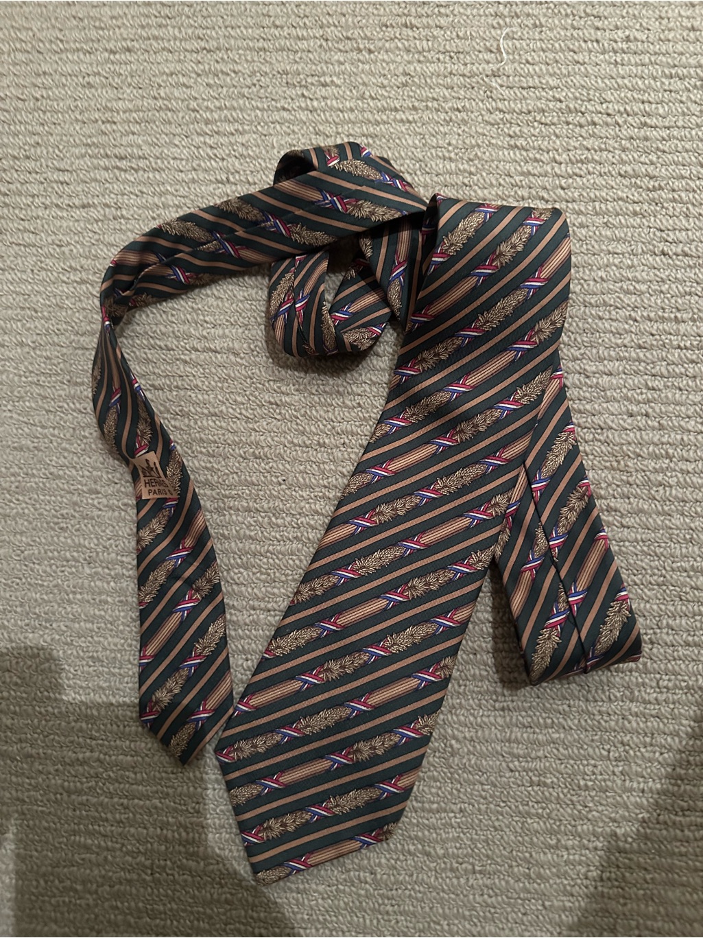 Classic Black And Brown Patterned Silk Tie - Hermes’
